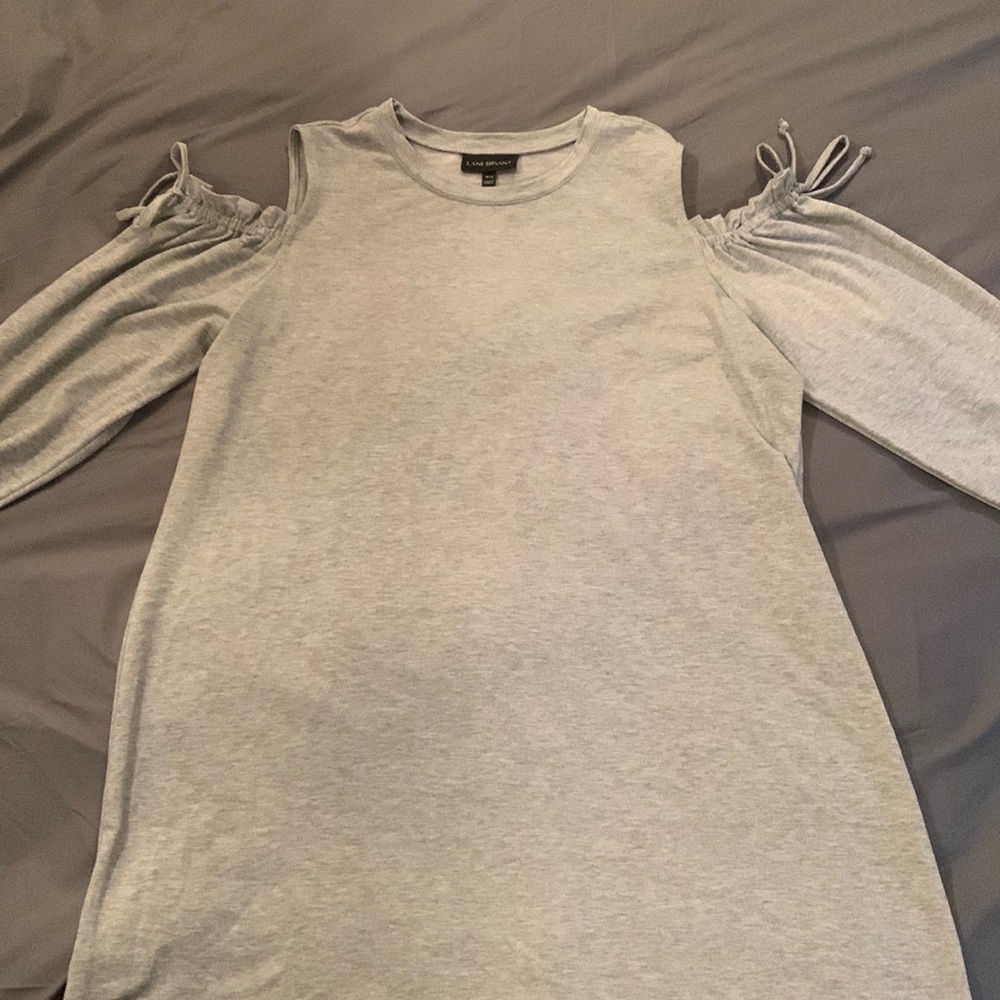 Lane Bryant cold shoulder jersey gray 18/20 dress